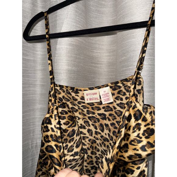 Vintage Gillian O'malley Cheetah Leopard Print Satin Slip Dress Medium - Picture 4 of 5